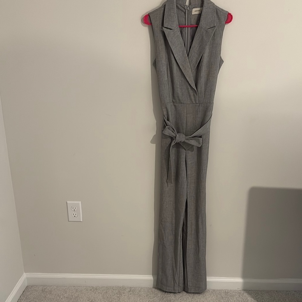 Vero Moda Gray Wrap-Style Jumpsuit with Tie Waist
